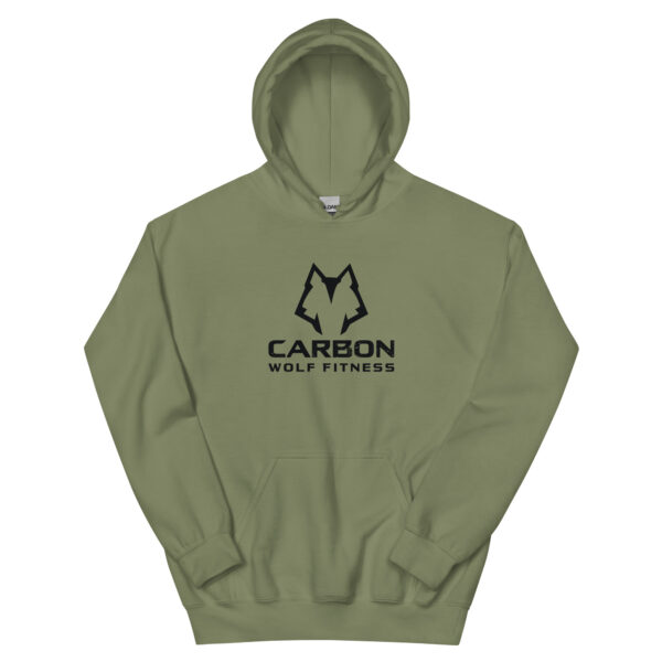 Men's Wolf on Top Hoodie Black Print (front pocket) - Image 11