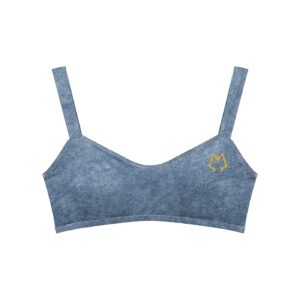 Women's Lone Wolf Faux Denim Sports Bra