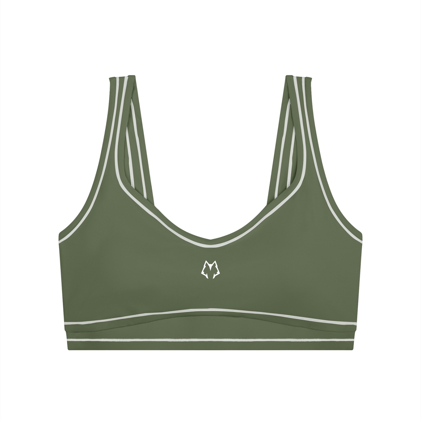 Women’s Lone Wolf Topstitching Yoga Sports Bra - Image 7